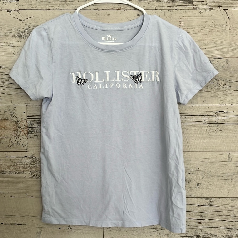Hollister Sky Blue Logo Tee